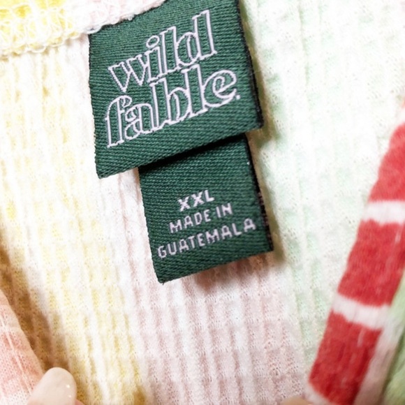 Wild Fable Colorful Rainbow Striped Front Knot Spaghetti Strap Romper - Picture 14 of 16